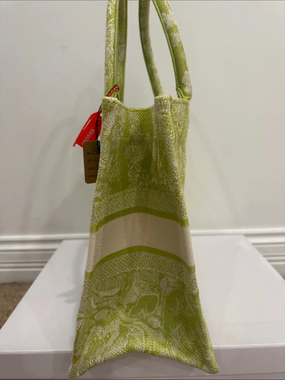 Dior Riviera Medium Book Tote Green  Limited Edition Toile de Jouy Canvas NWT